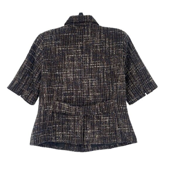 Coldwater Creek Size 10 Tweed Blazer Short Sleeve Jacket Wool Blend - Picture 2 of 13
